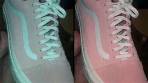 green and grey shoe or pink fake|pink and white shoes.